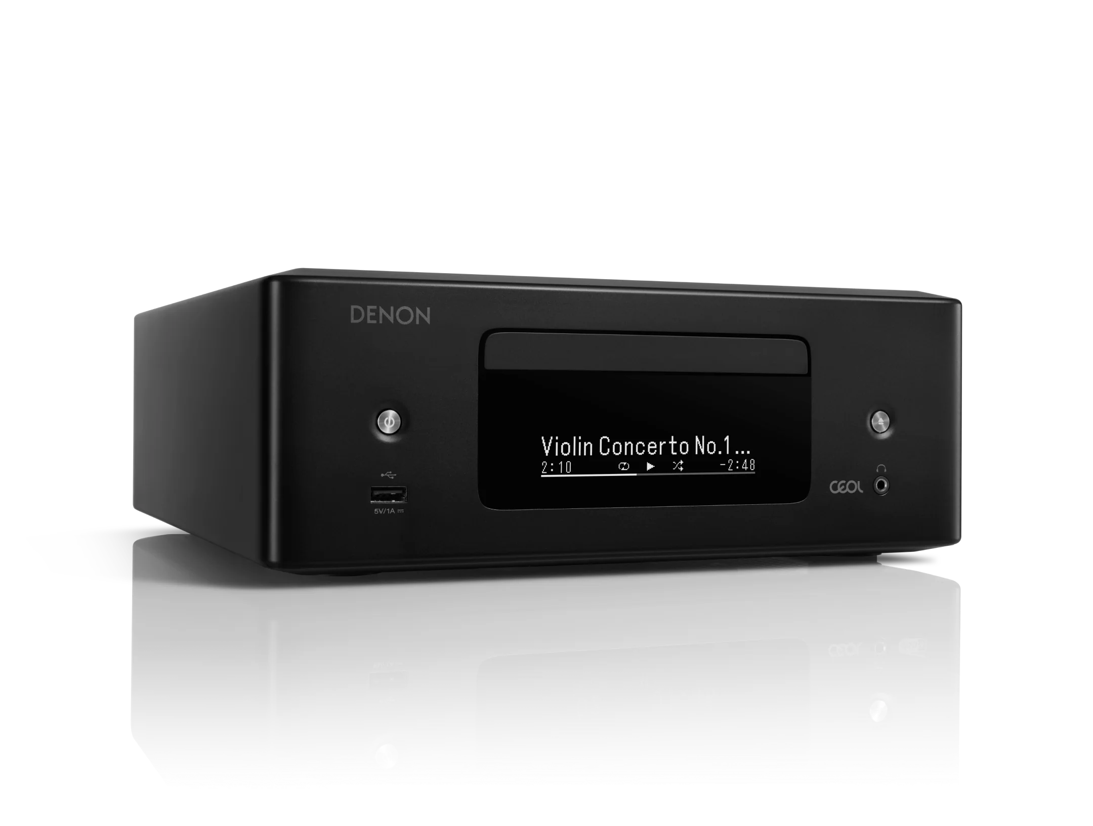 Denon RCD-N12 Bluetooth CD Player with Integrated AM/FM Radio Tuner & Wi-Fi (Black) - Image 2