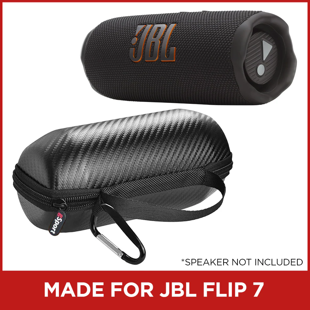gSport Carbon Fiber Hardshell Protective Travel Case for JBL FLIP 7 Portable Bluetooth Speaker (Black) - Image 4