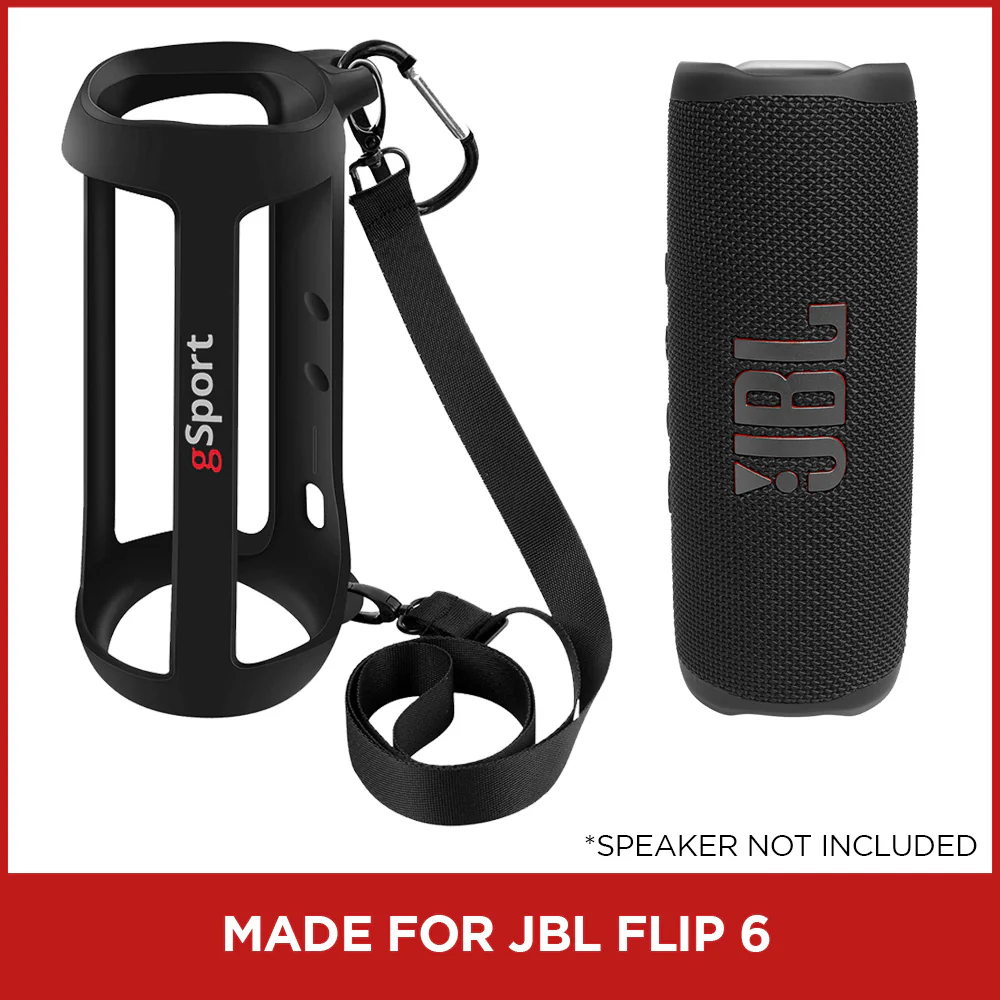 gSport Water Resistant Silicone Sleeve for JBL FLIP 6 Portable Bluetooth Speaker (Black) - Image 5