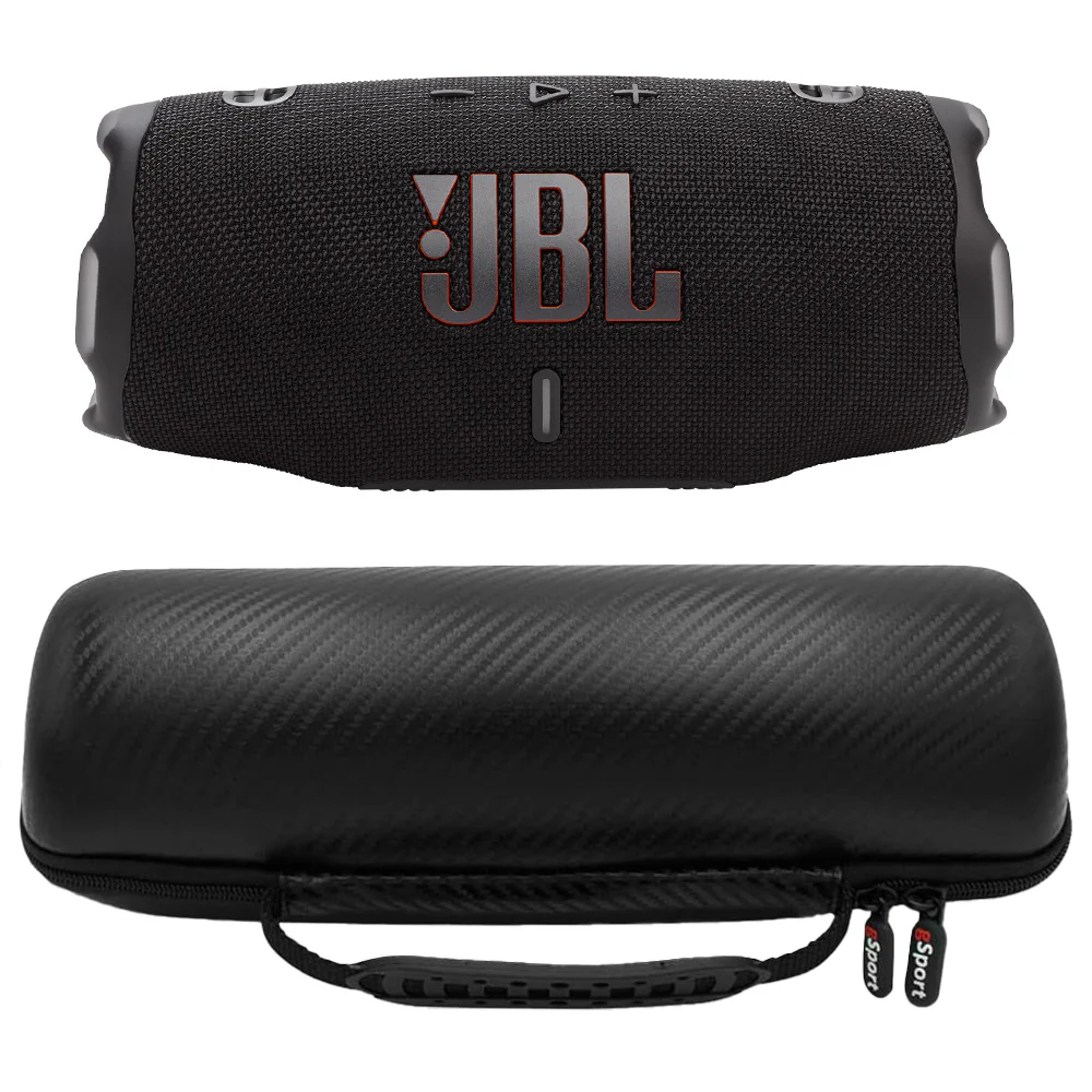 JBL Charge 6 Waterproof Portable Speaker Bundle with gSport Carbon Fiber Case