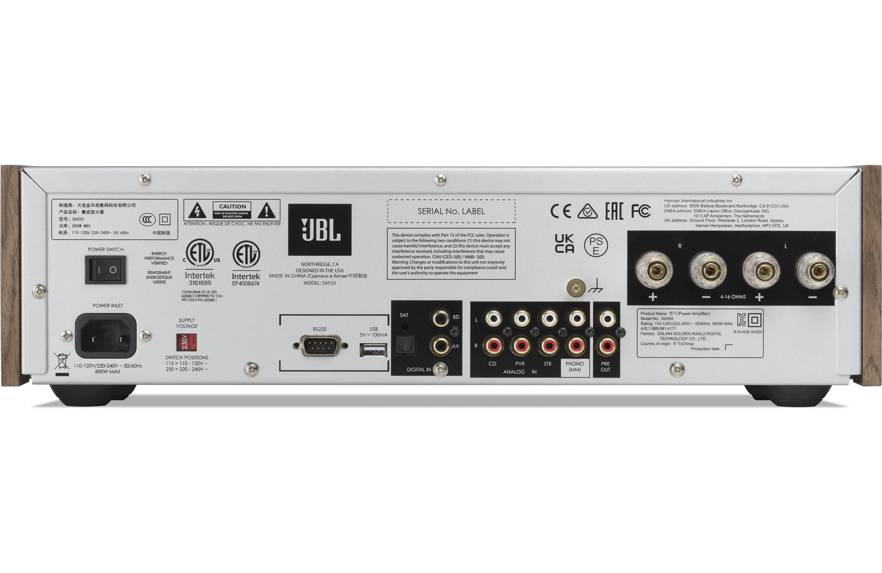 JBL Classic SA550 Integrated Amplifier with Bluetooth - Image 4