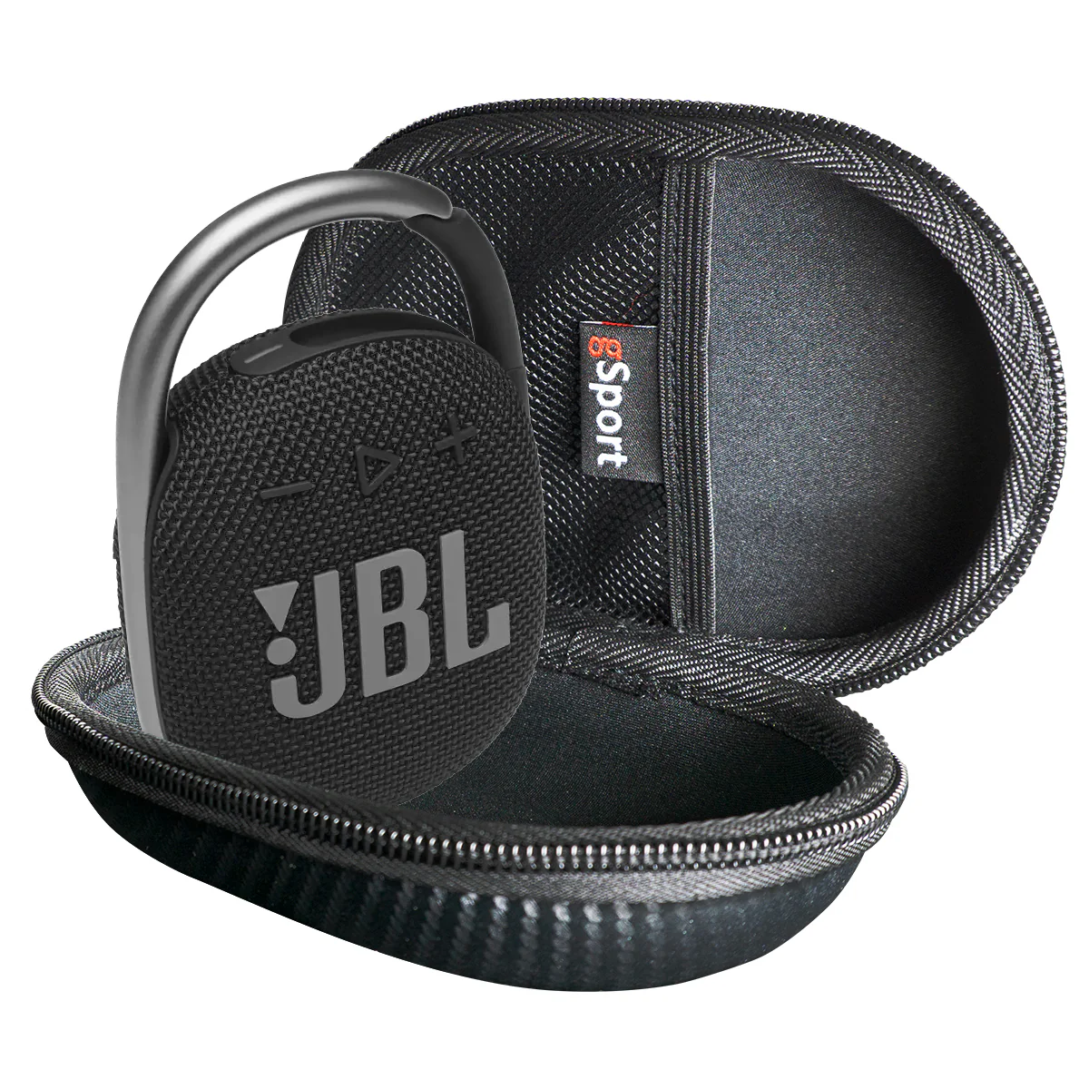 JBL CLIP 4 Waterproof Portable Bluetooth Speaker Bundle with gSport Carbon Fiber Case