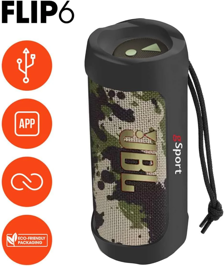 JBL FLIP 6 Waterproof Portable Speaker Bundle with gSport Silicone Sleeve - Image 2