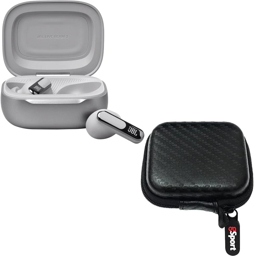 JBL Live Beam 3 True Wireless Noise-Cancelling Closed-Stick Earbuds Bundle with gSport Case - Image 4