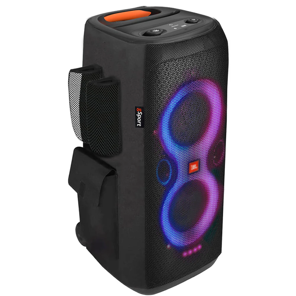 JBL PARTYBOX 110 Portable Party Speaker Bundle with gSport Cargo Sleeve (Black)