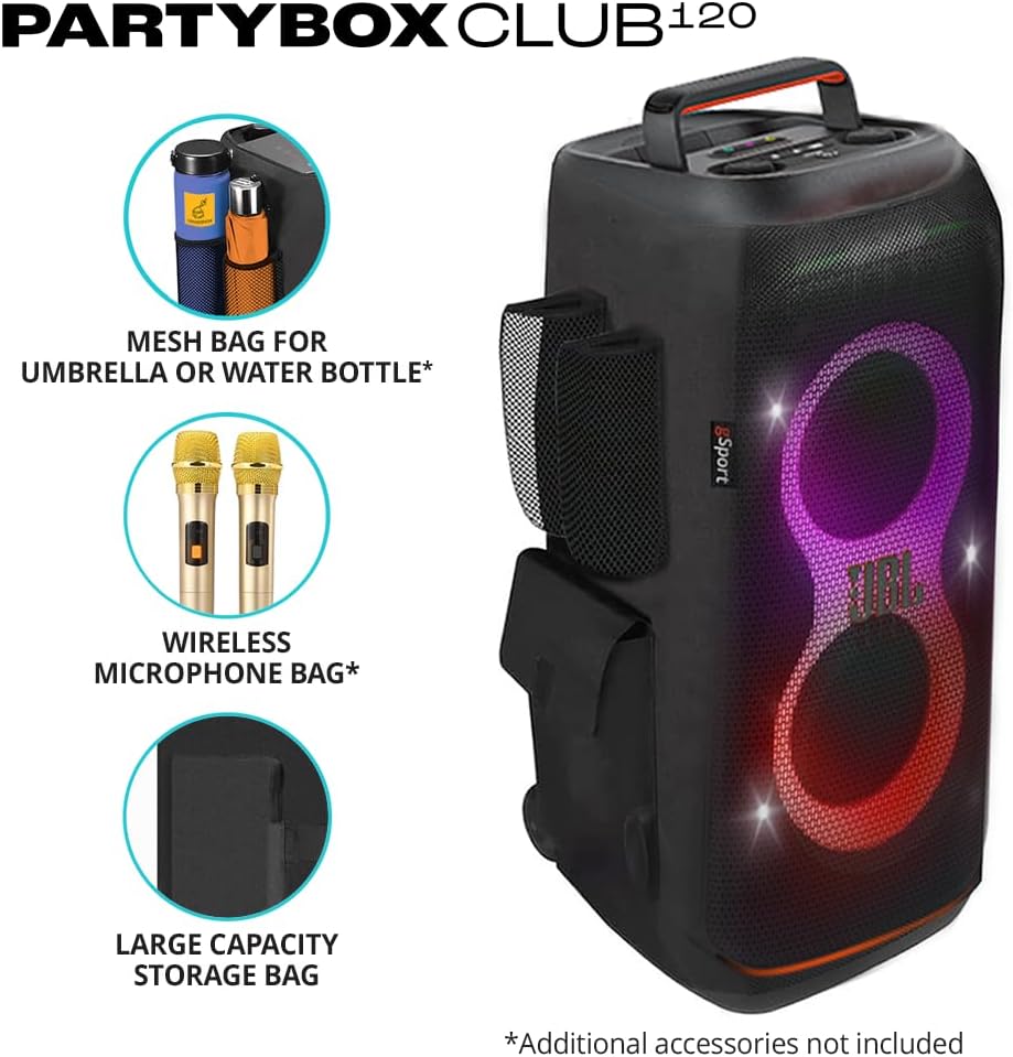JBL PARTYBOX Club 120 Portable Party Speaker Bundle with gSport Cargo Sleeve - Image 3