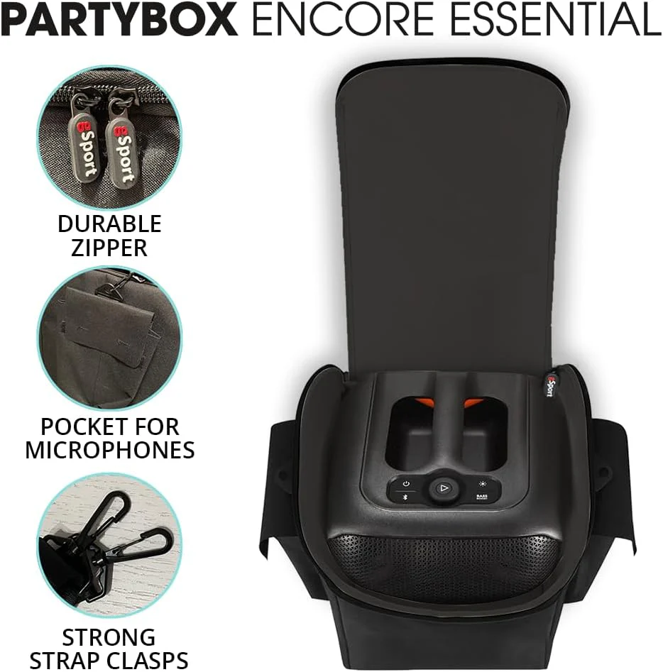 JBL PARTYBOX Encore Essential Portable Party Speaker Bundle with gSport Case (Black) - Image 8