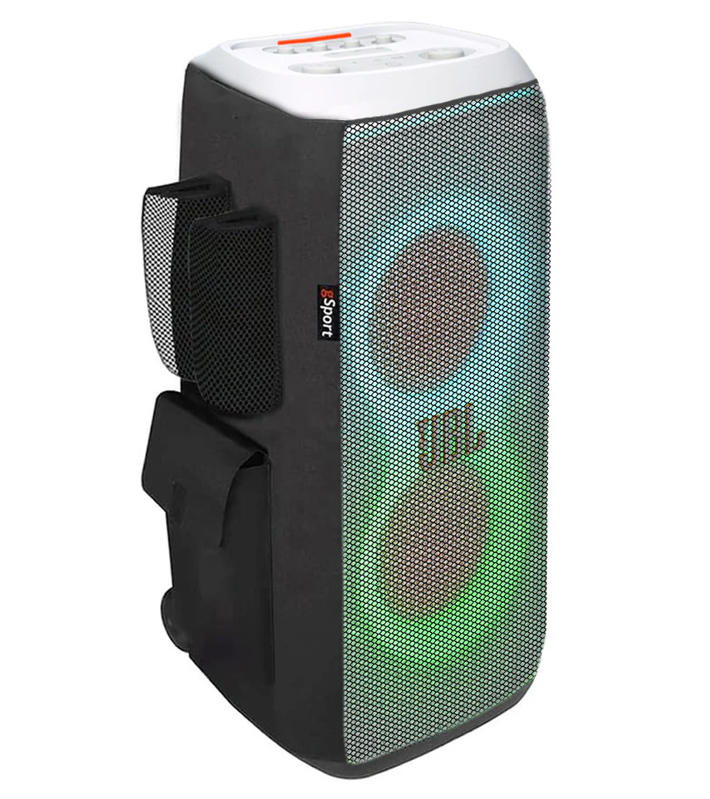 JBL PARTYBOX Stage 320 Portable Party Speaker Bundle with gSport Cargo Sleeve