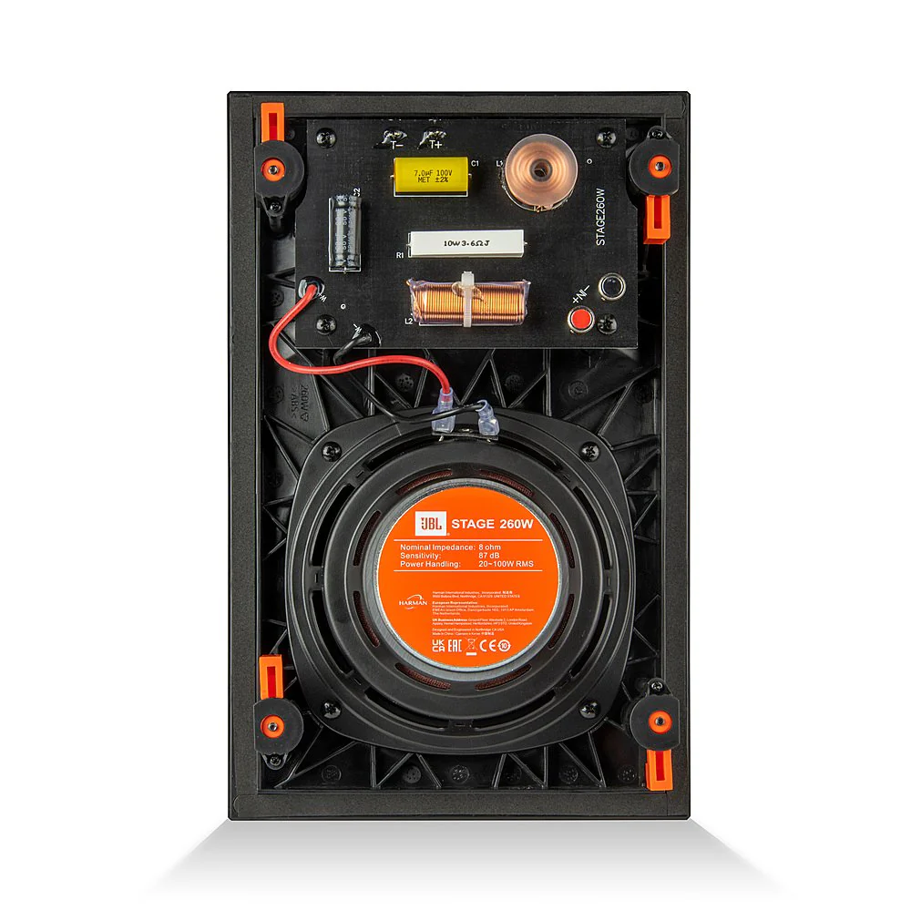 JBL Stage 2 Architectural 260W 2-Way 6.5 Inch In-Wall Loudspeaker - Each (Black) - Image 4