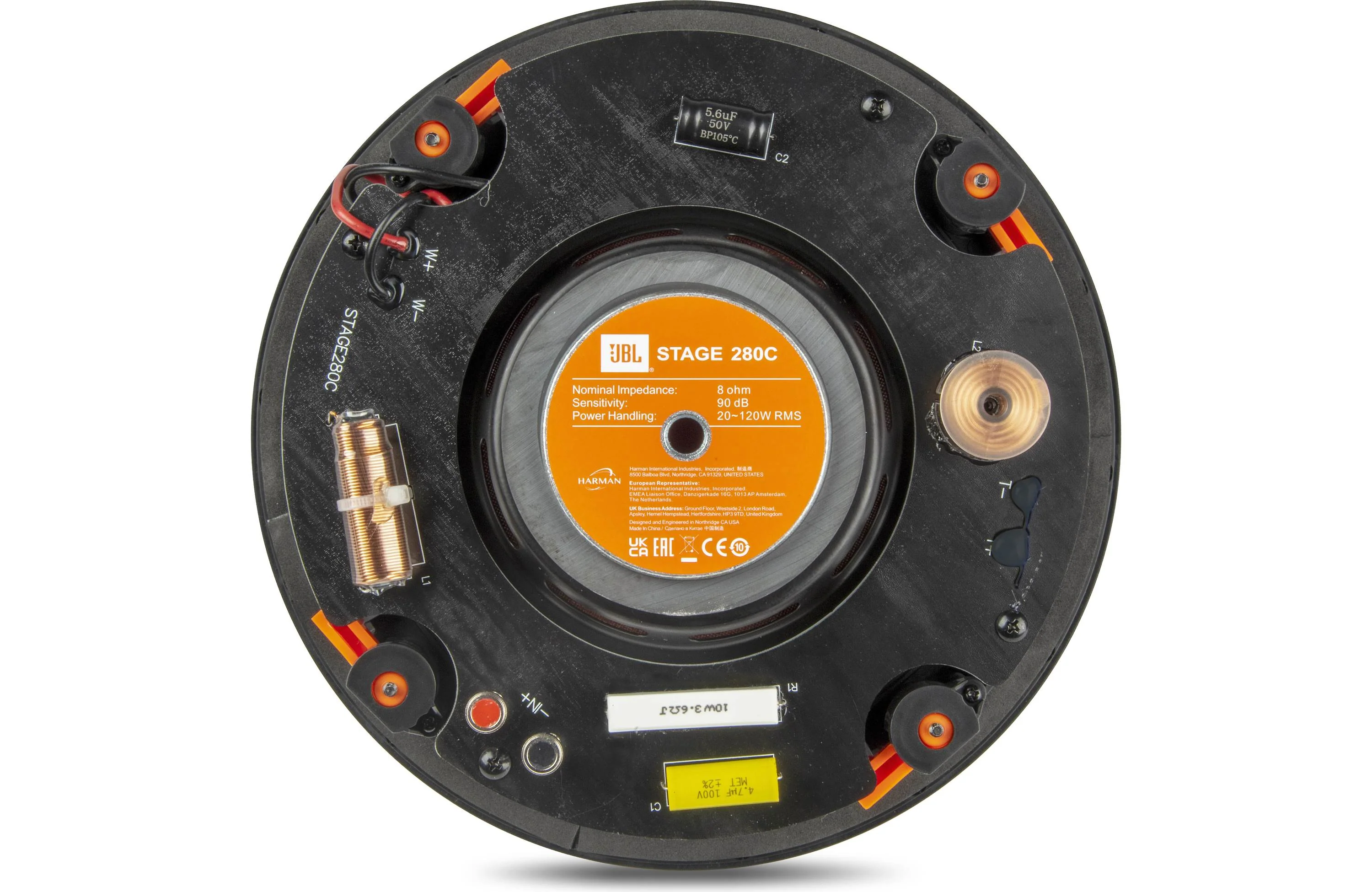 JBL Stage 2 Architectural 280C 2-Way 8 Inch In-Ceiling Loudspeaker - Each (Black) - Image 4