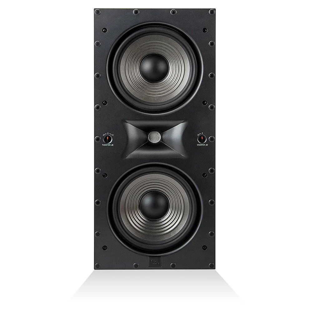 JBL Studio 6 Architectural 66LCR Dual 6.5 Inch 2-Way In-Wall Loudspeaker - Each (Black)