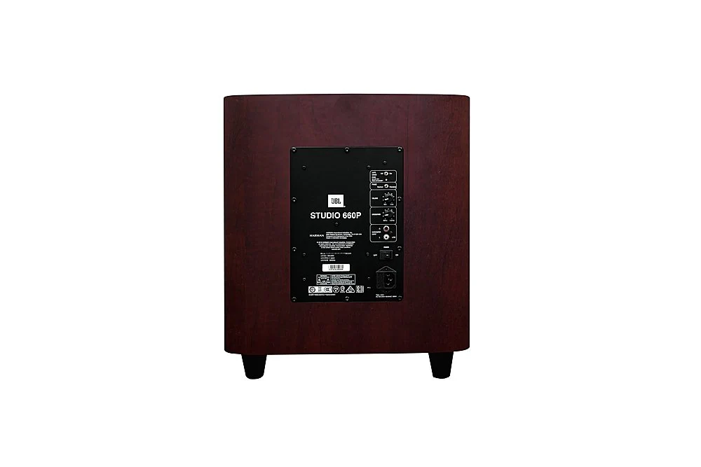 JBL Studio 660P 12 Inch 500W Powered Subwoofer - Each (Dark Wood) - Image 8