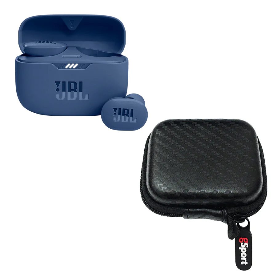 JBL Tune 130NC TWS Active Noise Cancelling In Ear Headphone Bundle with gSport Carbon Fiber Case - Image 2