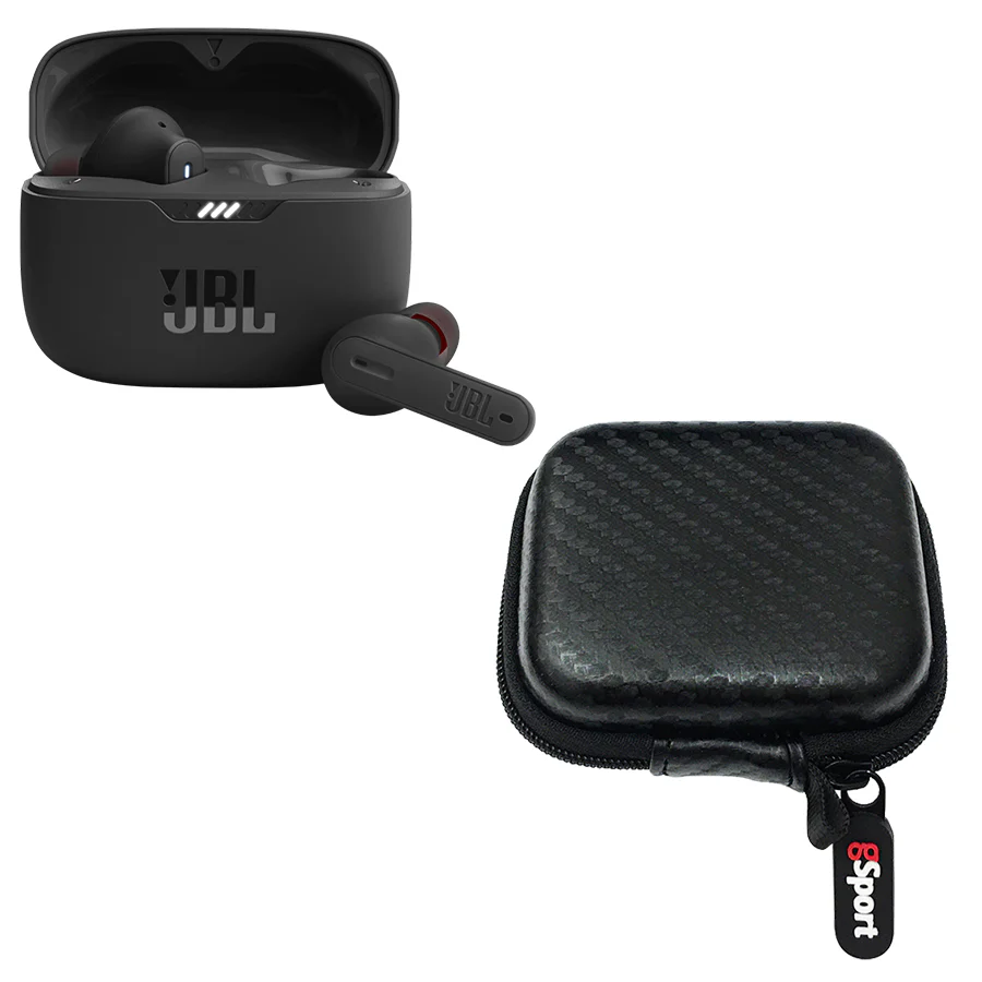 JBL Tune 230NC True Wireless Active Noise Canceling Earbuds Bundle with gSport Case (Black)