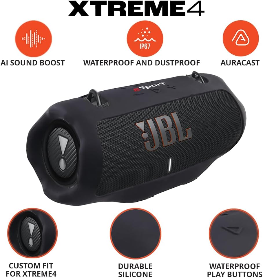 JBL Xtreme 4 Bluetooth Speaker Bundle with Shoulder Strap and gSport Silicone Sleeve - Image 16