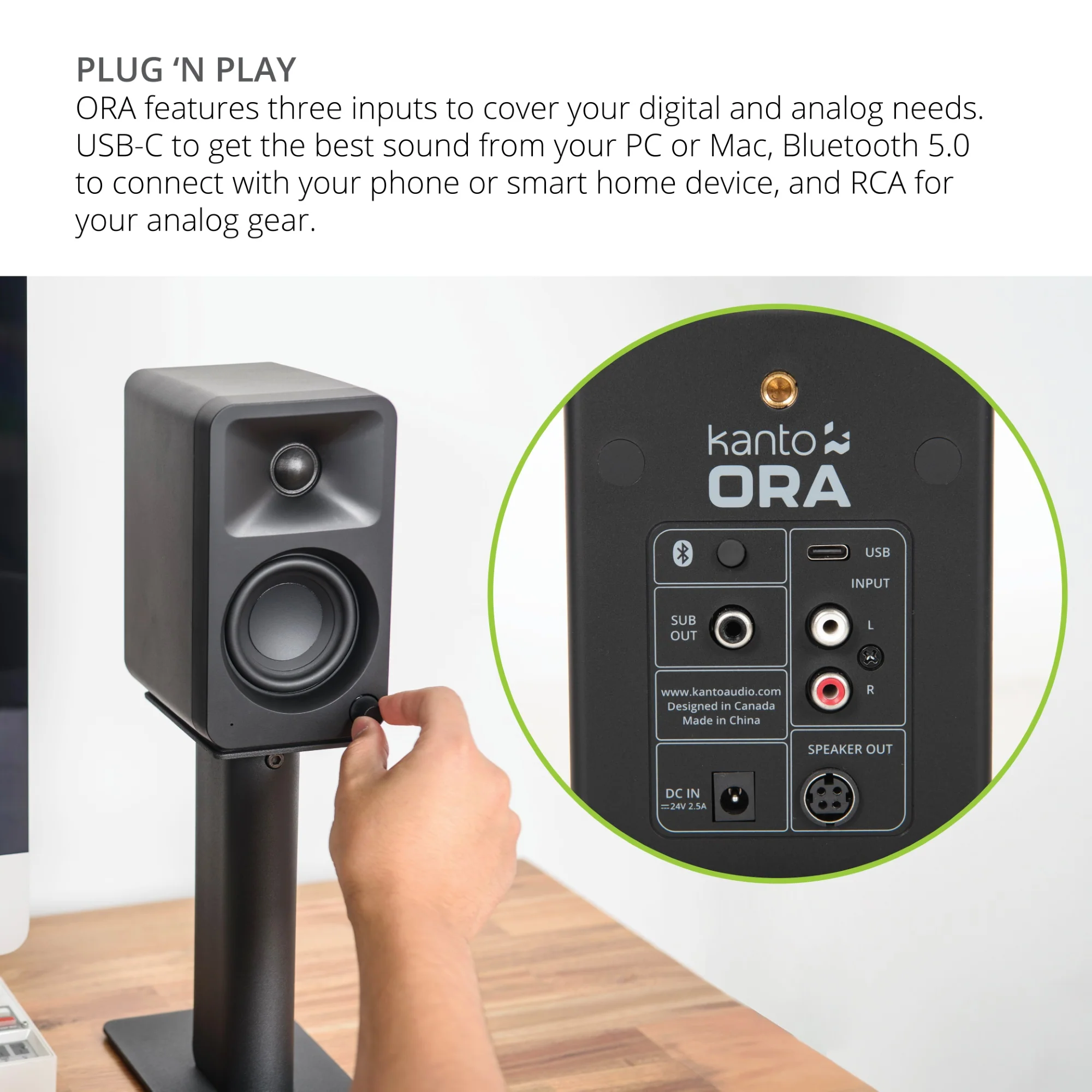 Kanto ORA 100W Powered Desktop Computer Speakers with Bluetooth 5.0 (Pair) - Image 24