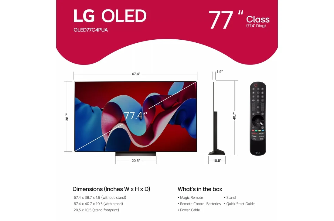 LG 77 Inch Class OLED evo C4 Series TV with webOS 24 - Image 3