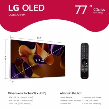 LG 77 Inch Class OLED evo G4 Series TV with webOS 24 - Image 3