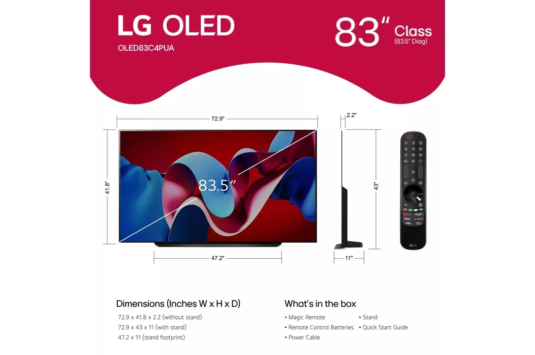 LG 83 Inch Class OLED evo C4 Series TV with webOS 24 - Image 3