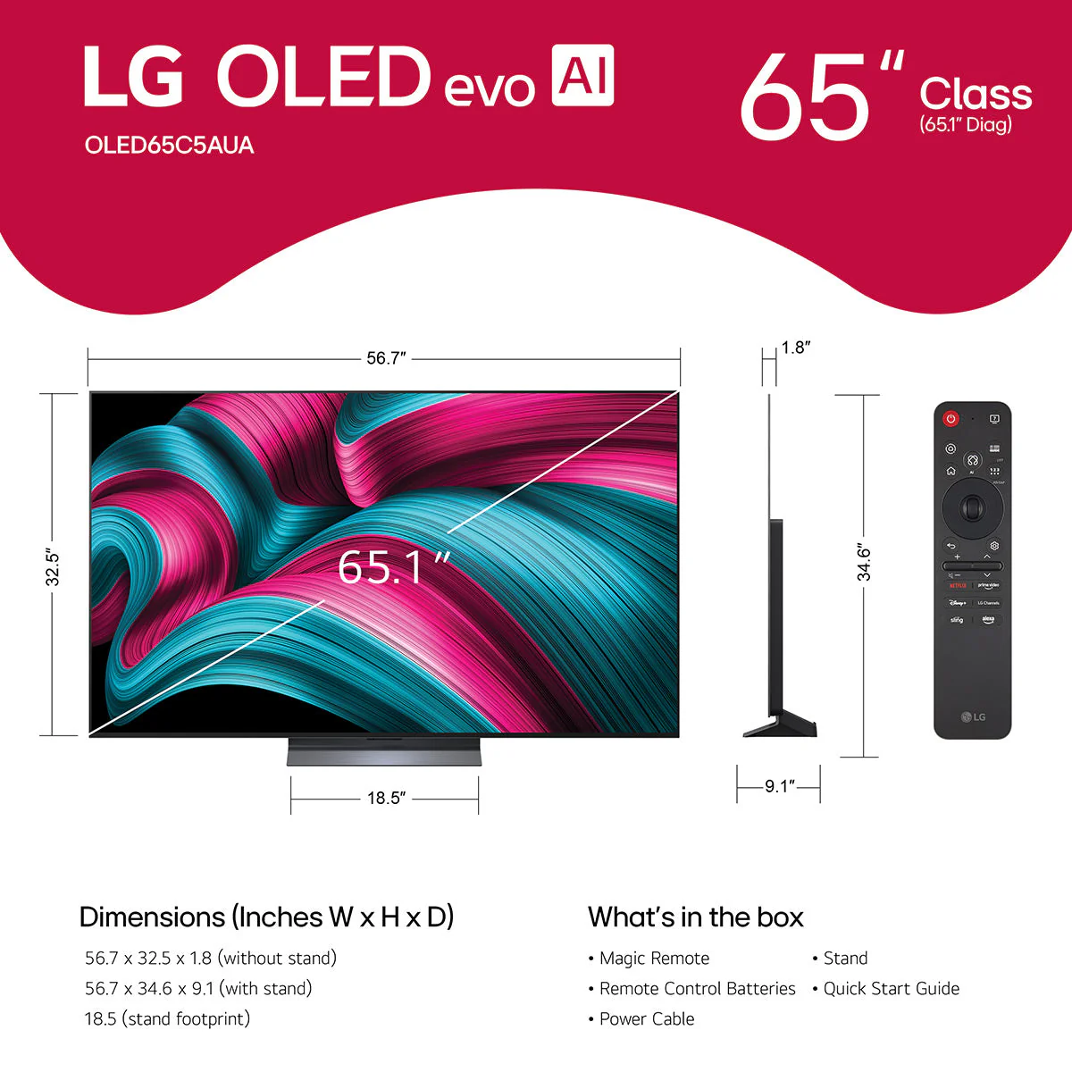 LG OLED evo AI C5 65 Inch 4K Smart TV - Image 8