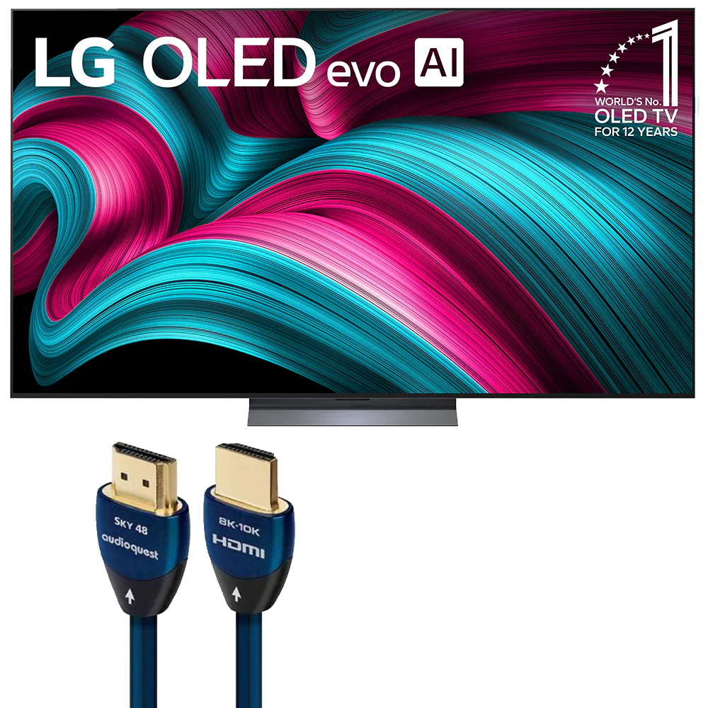 LG OLED evo AI C5 77 Inch 4K Smart TV with AudioQuest Sky 48 3m HDMI Cable