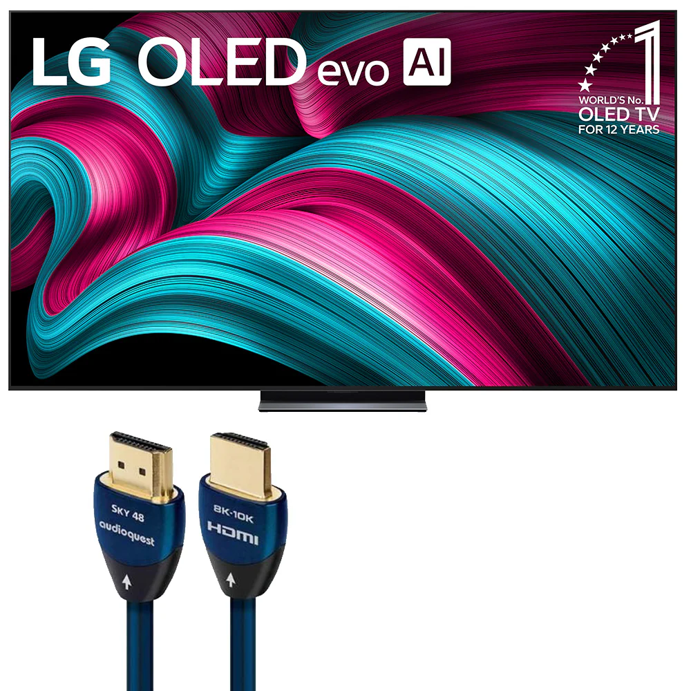 LG OLED evo AI C5 83 Inch 4K Smart TV with AudioQuest Sky 48 3m HDMI Cable