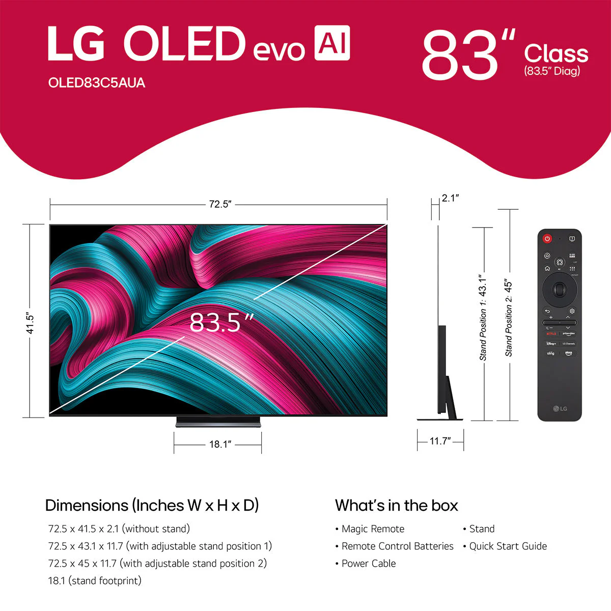 LG OLED evo AI C5 83 Inch 4K Smart TV - Image 19