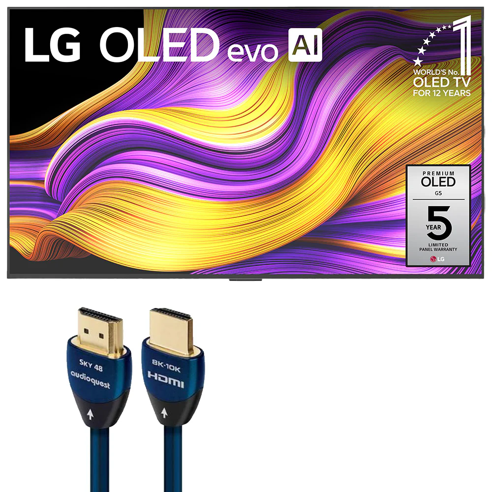 LG OLED evo AI G5 55 Inch 4K Smart TV with AudioQuest Sky 48 3m HDMI Cable