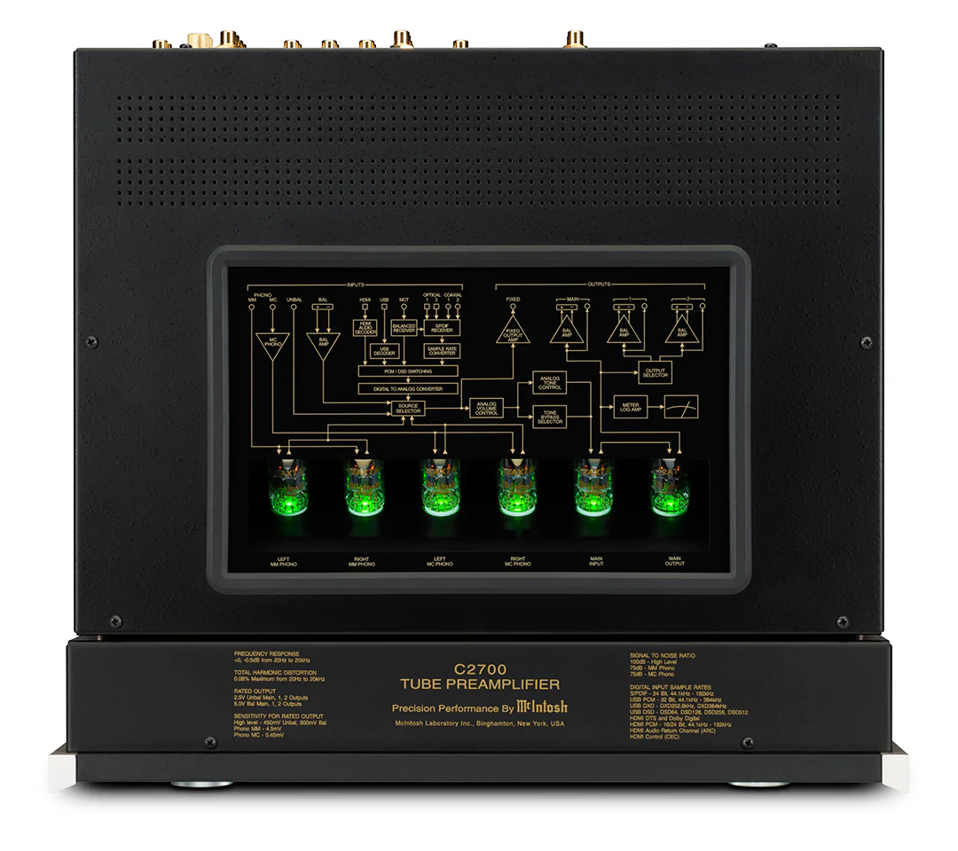 McIntosh C2700 2-Channel Vacuum Tube Preamplifier (Black) - Image 5