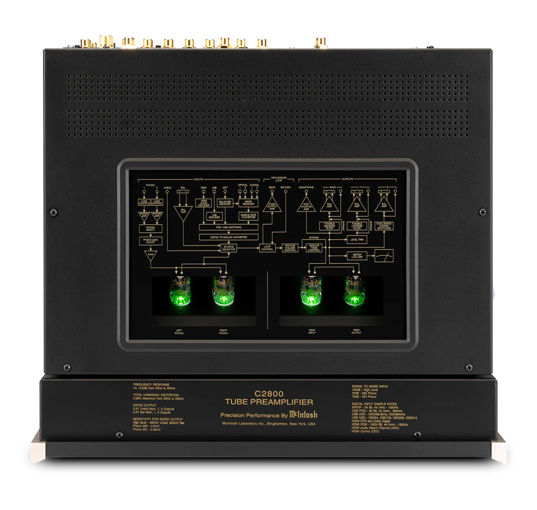 McIntosh C2800 2-Channel Vacuum Tube Preamplifier (Black) - Image 6