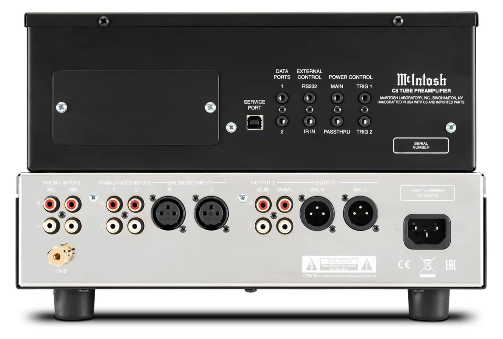 McIntosh C8 2-Channel Vacuum Tube Preamplifier (Black) - Image 5