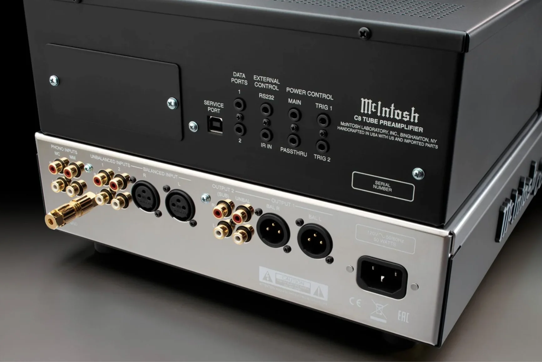 McIntosh C8 2-Channel Vacuum Tube Preamplifier (Black) - Image 6