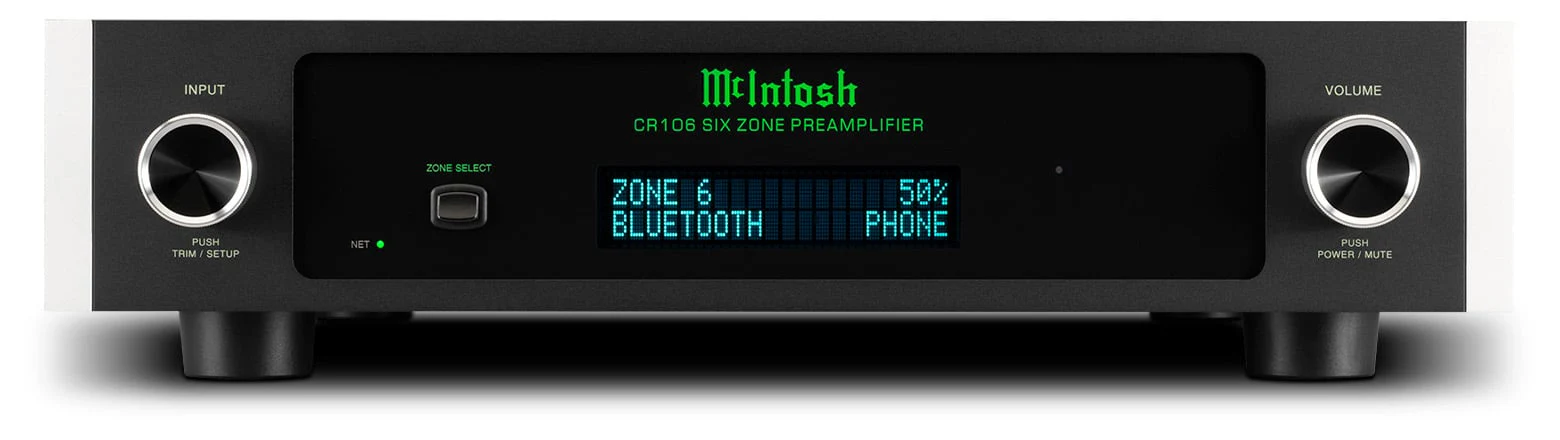 McIntosh CR106 2-Channel 6-Zone Preamplifier / Audio Matrix (Black) - Image 4