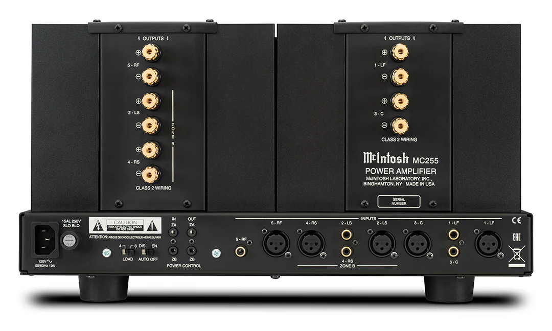 McIntosh MC255 5-Channel Solid State Amplifier (Black) - Image 3
