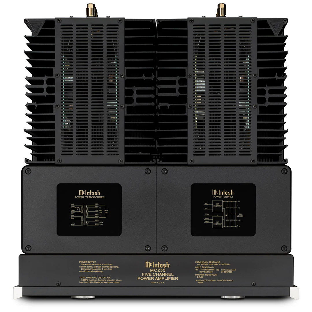 McIntosh MC255 5-Channel Solid State Amplifier (Black) - Image 4