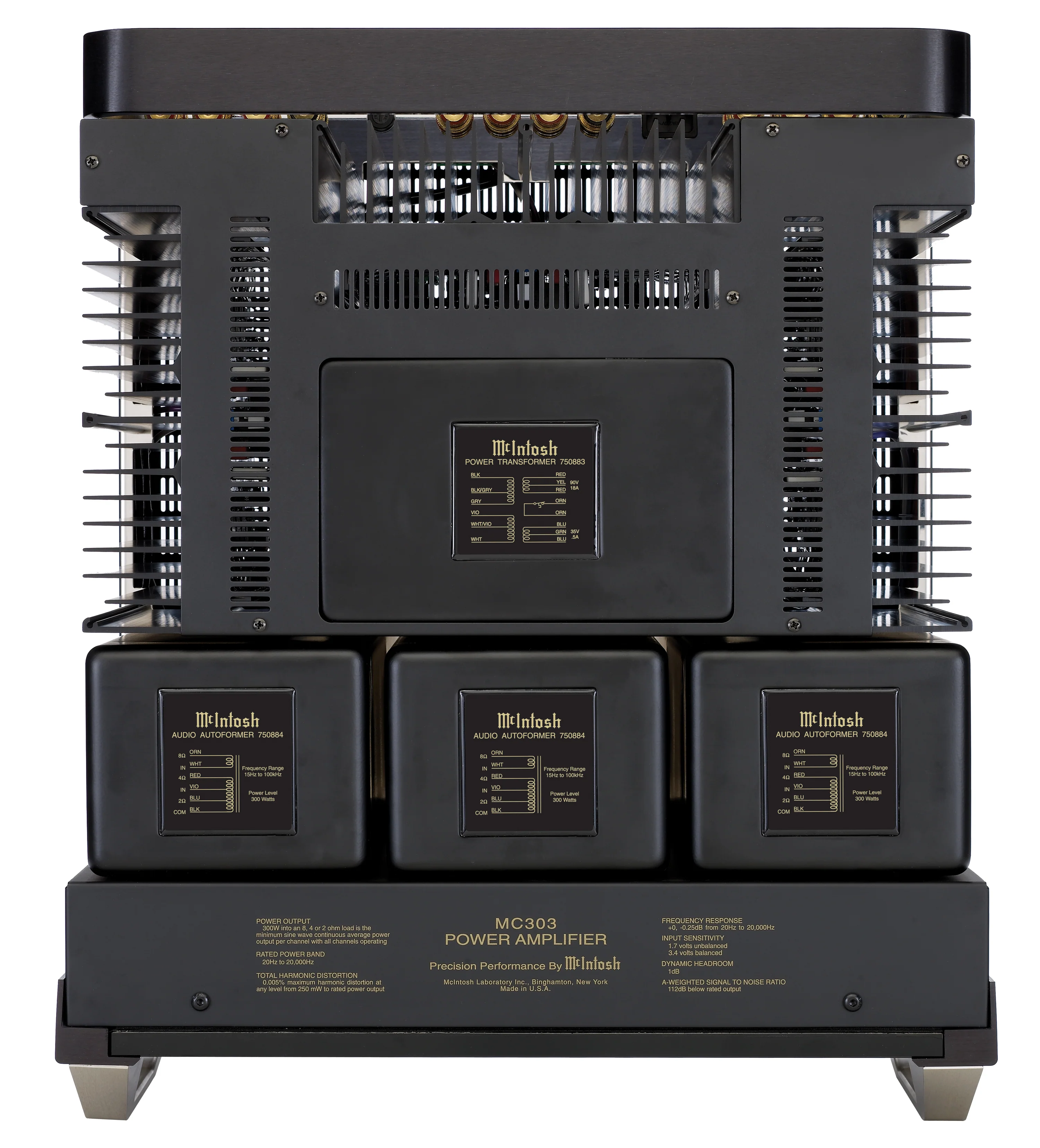 McIntosh MC303 3-Channel Solid State Amplifier (Black) - Image 4