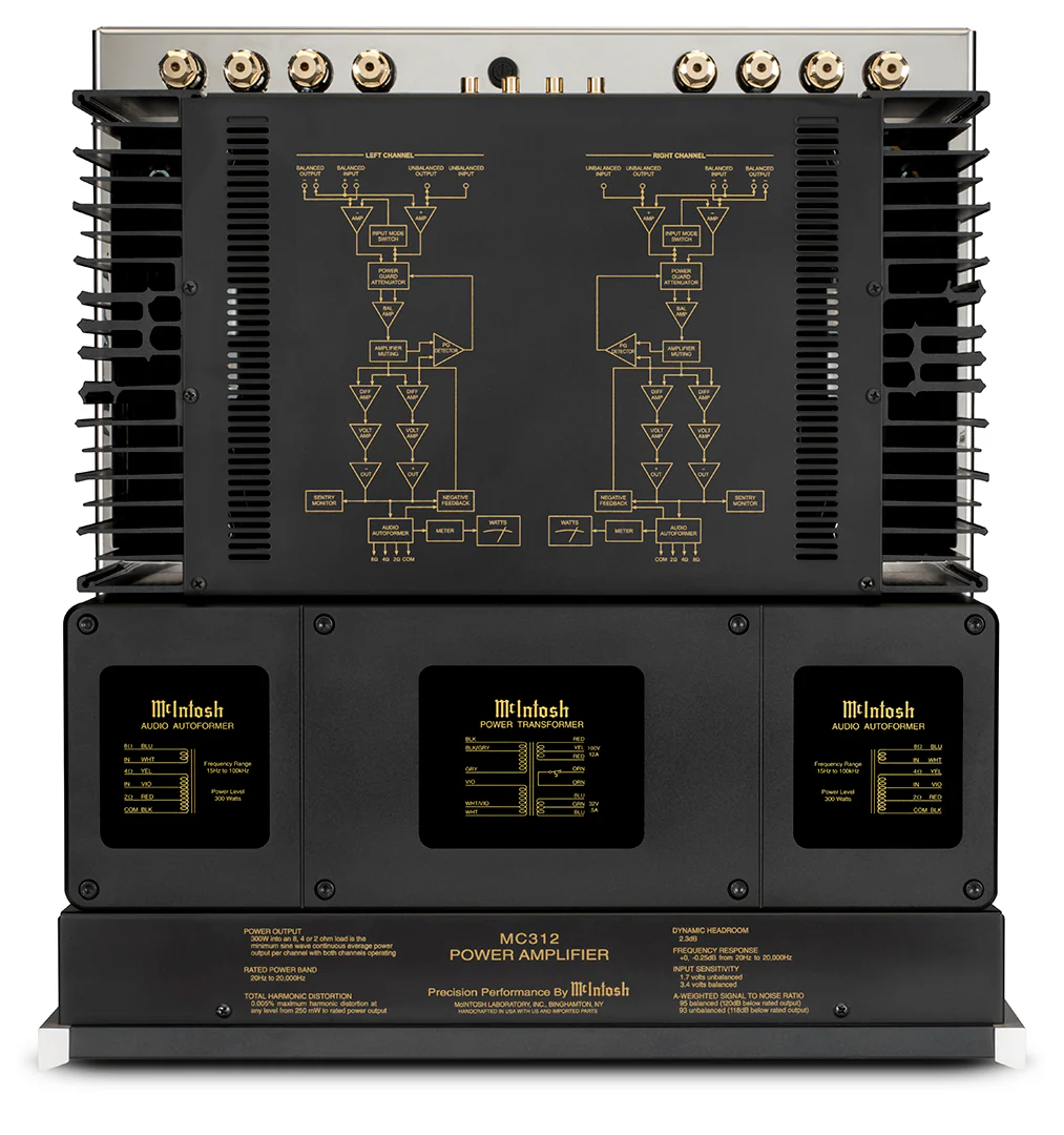 McIntosh MC312 2-Channel Solid State Amplifier (Black) - Image 5
