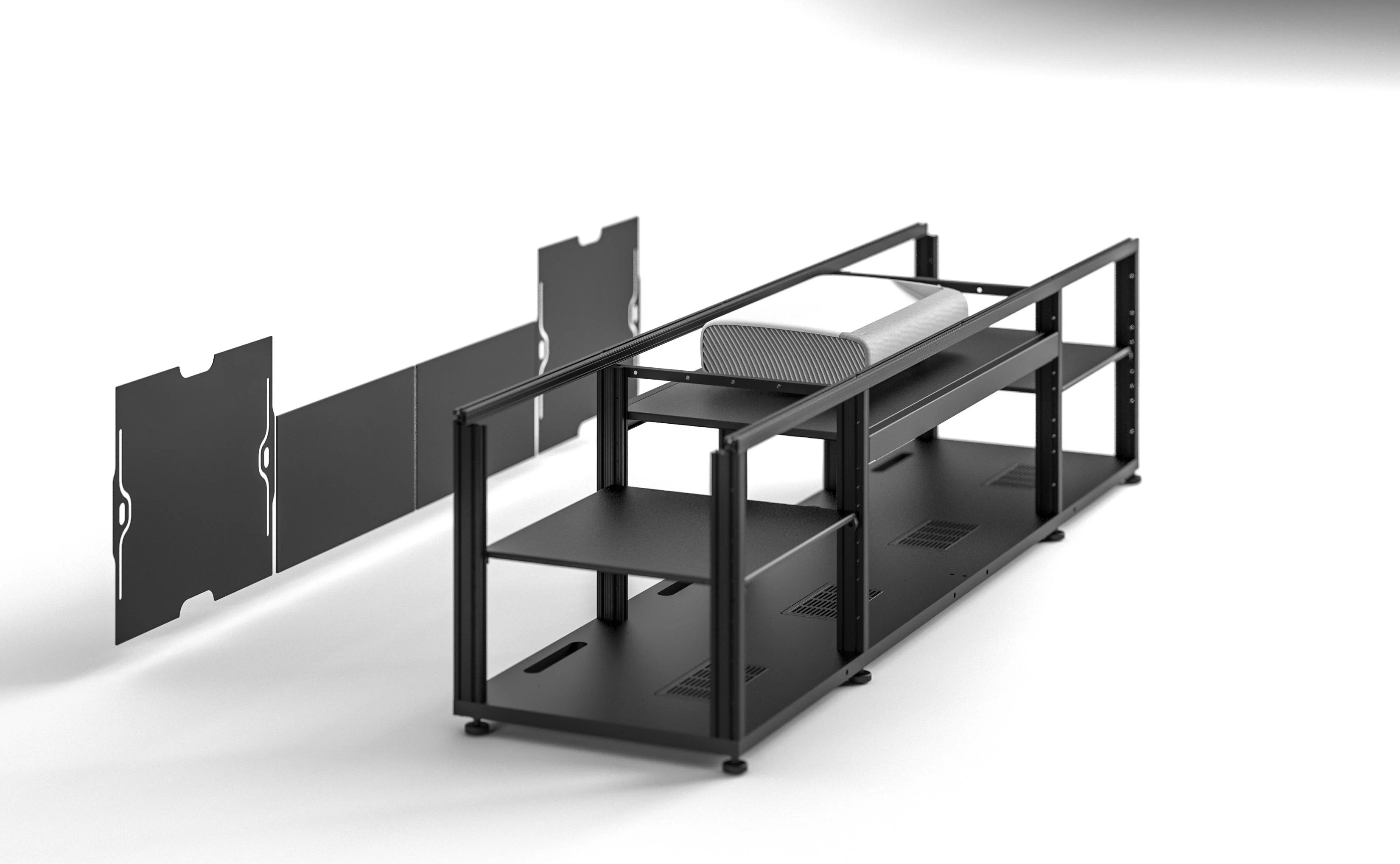 Salamander Chameleon Miami 245 Cabinet for integrated Samsung SP-LSP7TF or SP-LSP9TF UST Projector (Gloss White) - Image 3