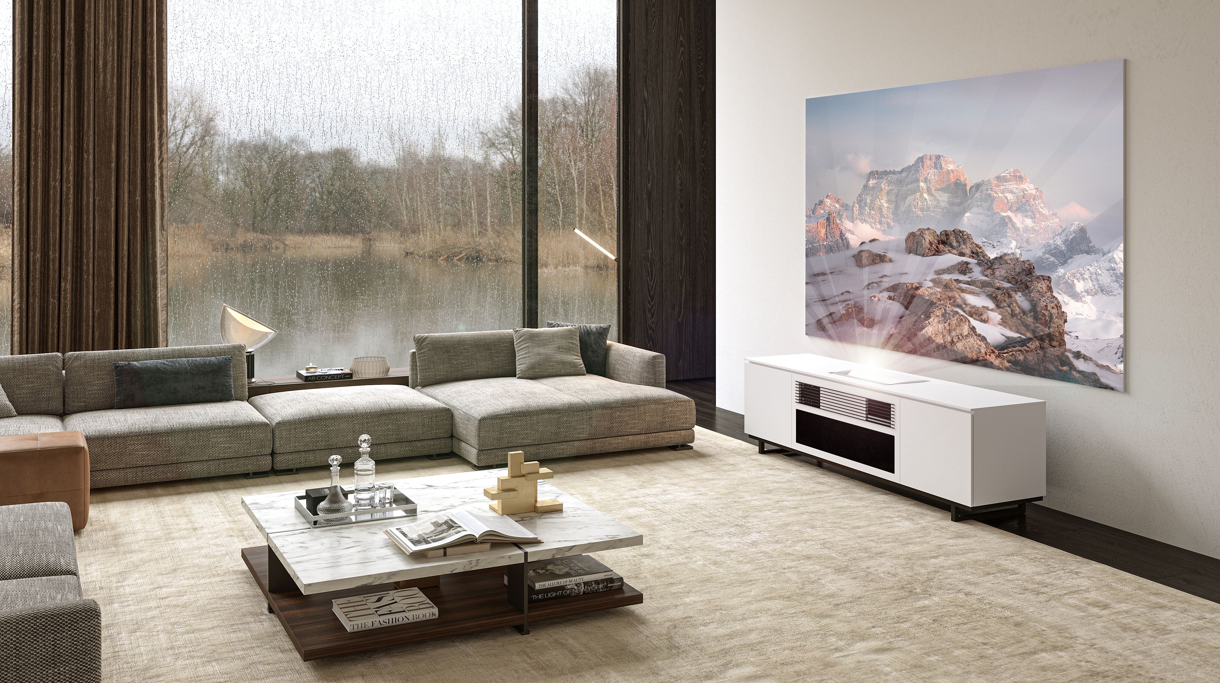 Salamander Chameleon Miami 245 Cabinet for integrated Samsung SP-LSP7TF or SP-LSP9TF UST Projector (Gloss White) - Image 4