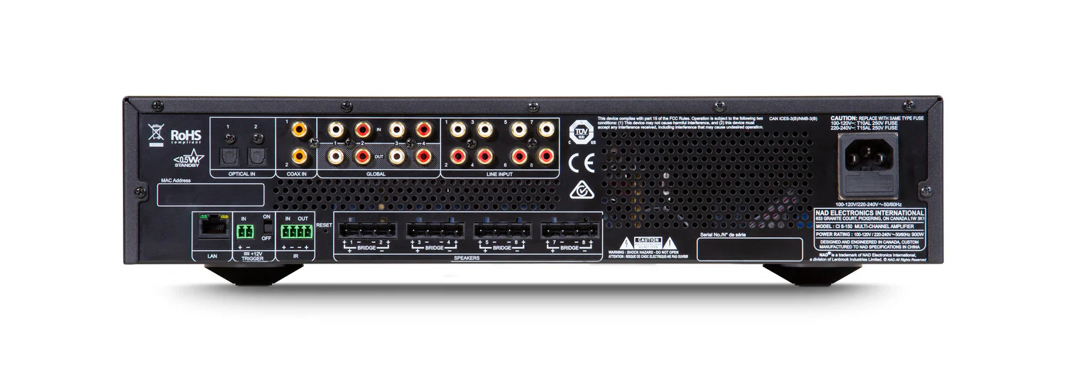 NAD CI 8-150 DSP 8 Channel Multi-Zone Power Amplifier - Image 3