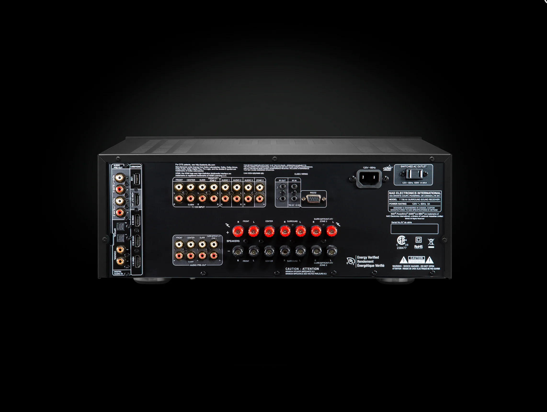 NAD Electronics T 758 V3i Home Theater AV Receiver - Image 5