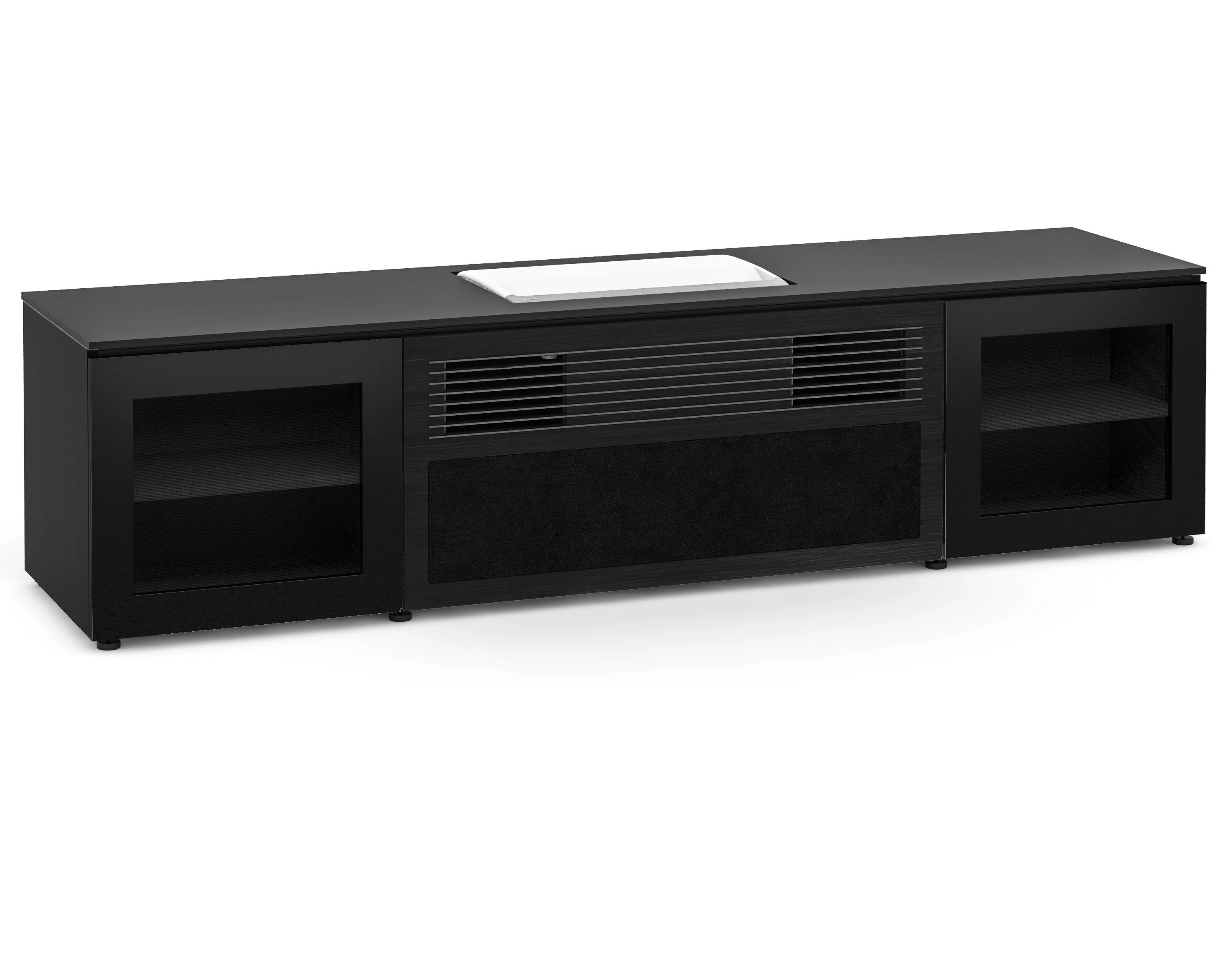 Salamander Chameleon Oslo 245 AV Cabinet for Integrated Samsung SP-LSP7TF or SP-LSP9TF UST Projector (Black Glass)