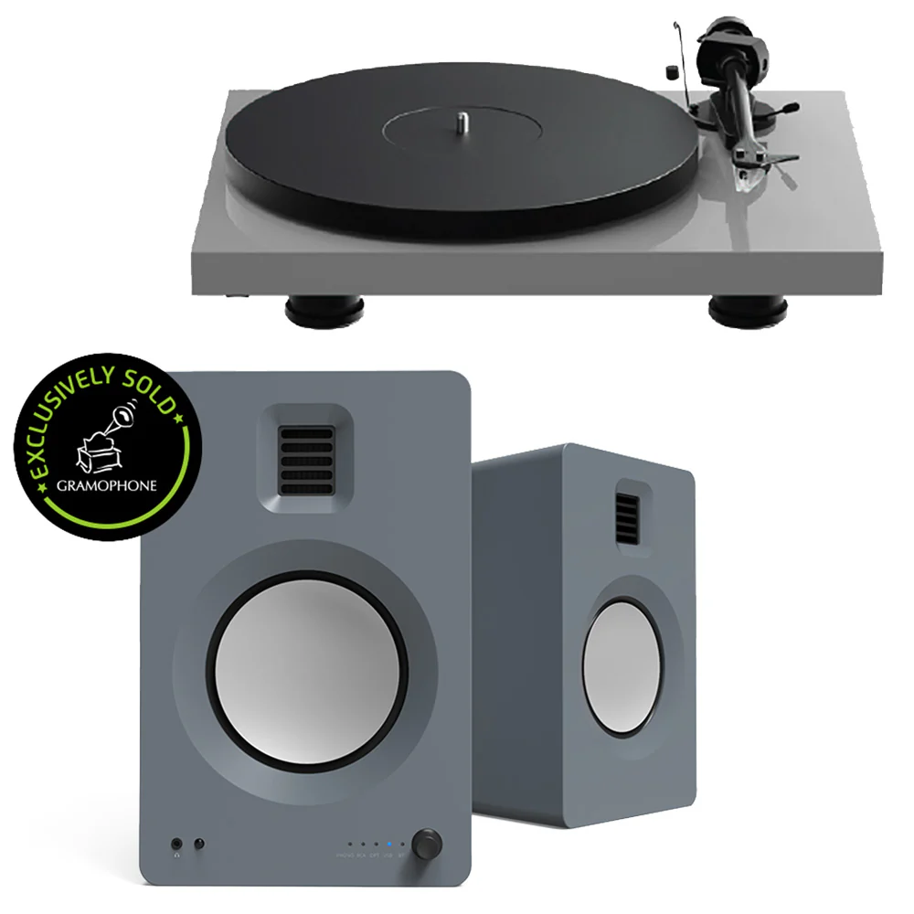 Pro-Ject Debut EVO 2 Turntable Bundle with Kanto TUK Premium Powered Bookshelf Speakers (Pair)