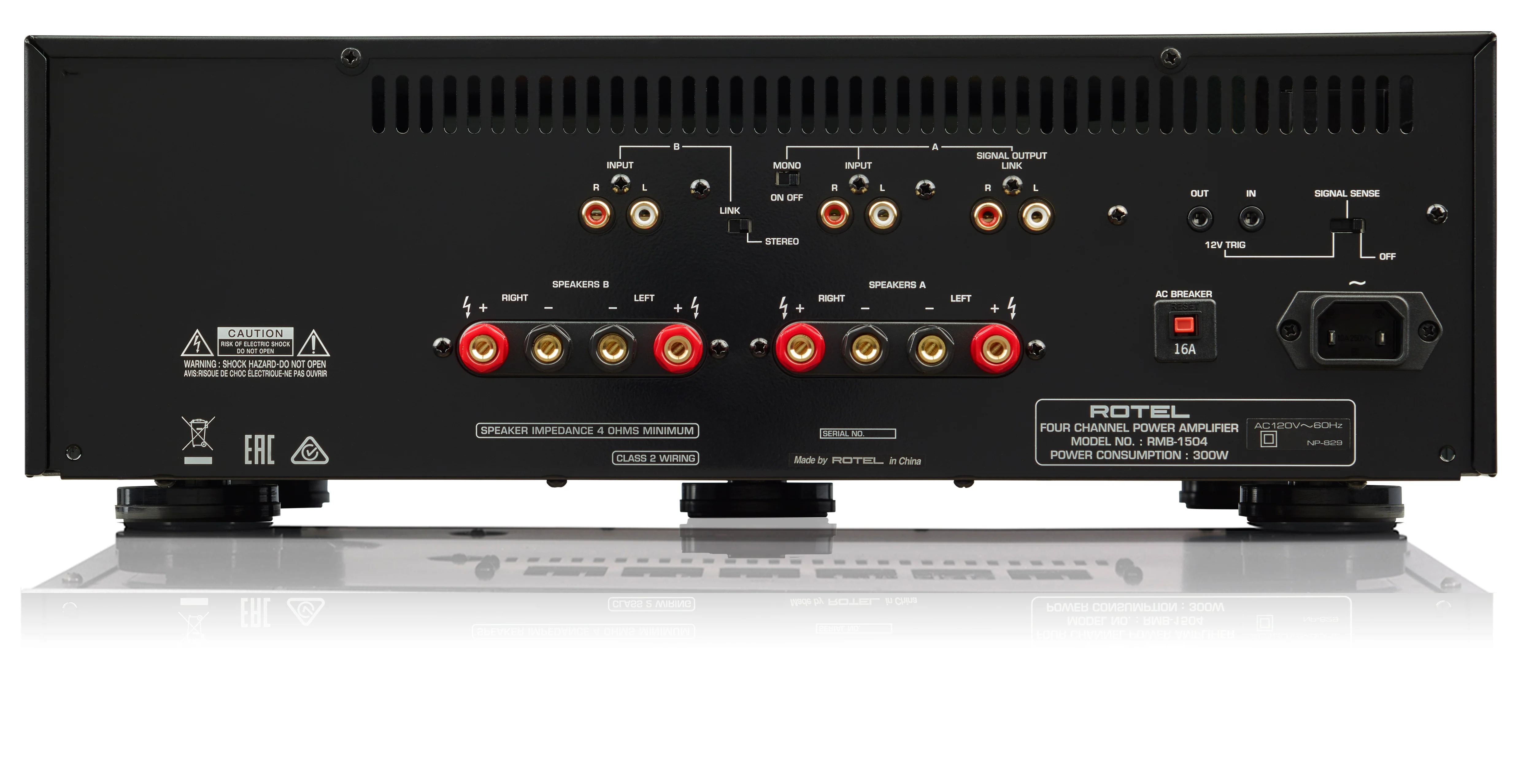 Rotel RMB-1504 4 Channel CI Amplifier (Black) - Image 2