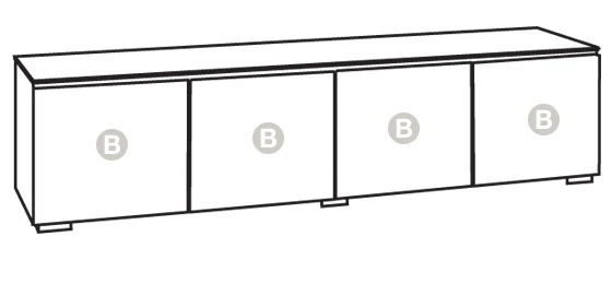 Salamander Chameleon Barcelona 247 Quad-Width AV Cabinet - Image 3