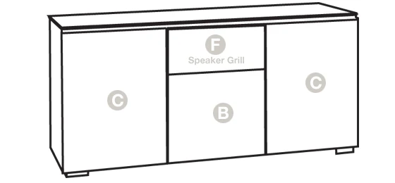 Salamander Chameleon Barcelona 336 Triple-Width Speaker Integrated Cabinet - Image 3