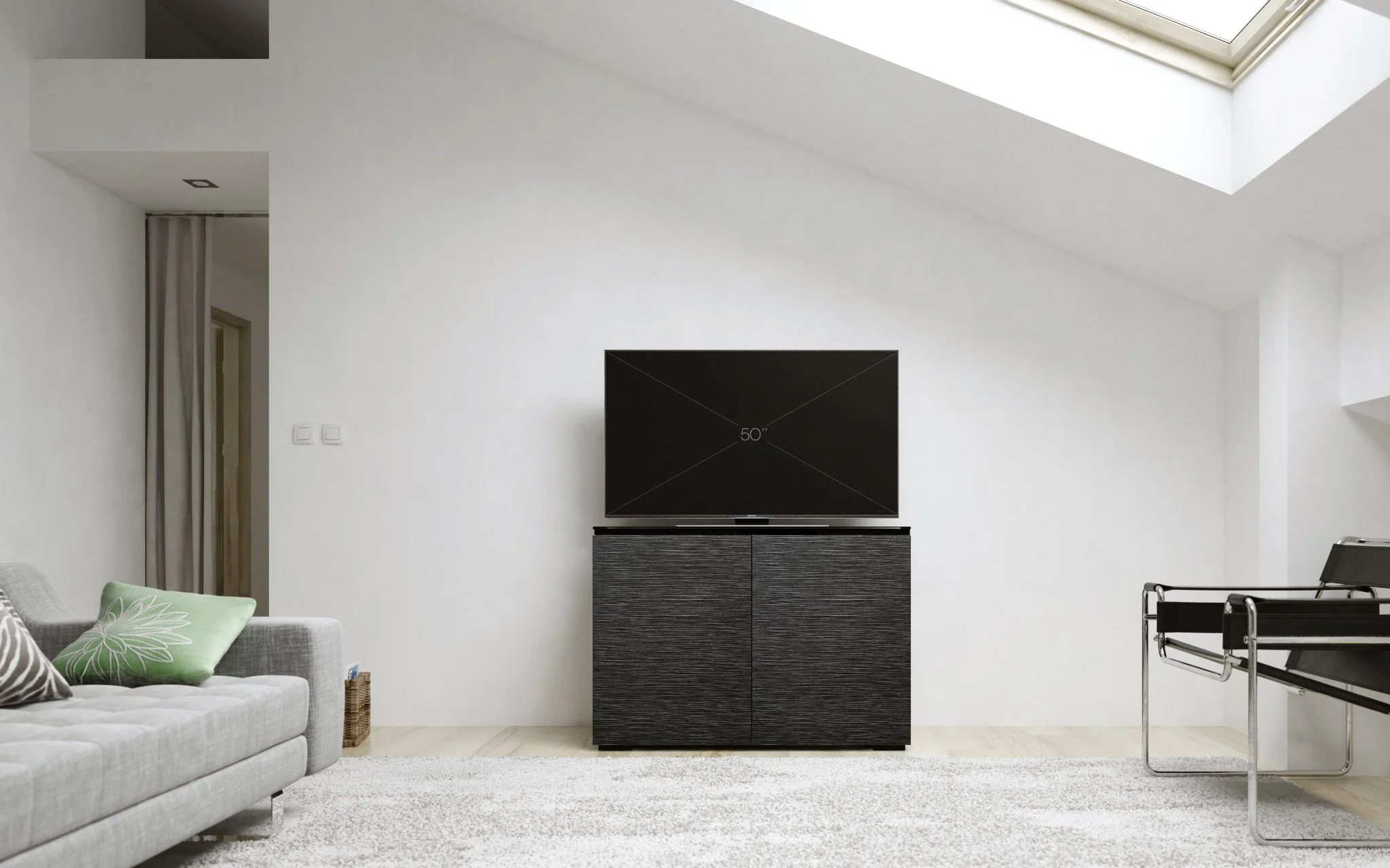 Salamander Chameleon Chicago 323 Twin-Width Tall AV Cabinet (Black Oak) - Image 3