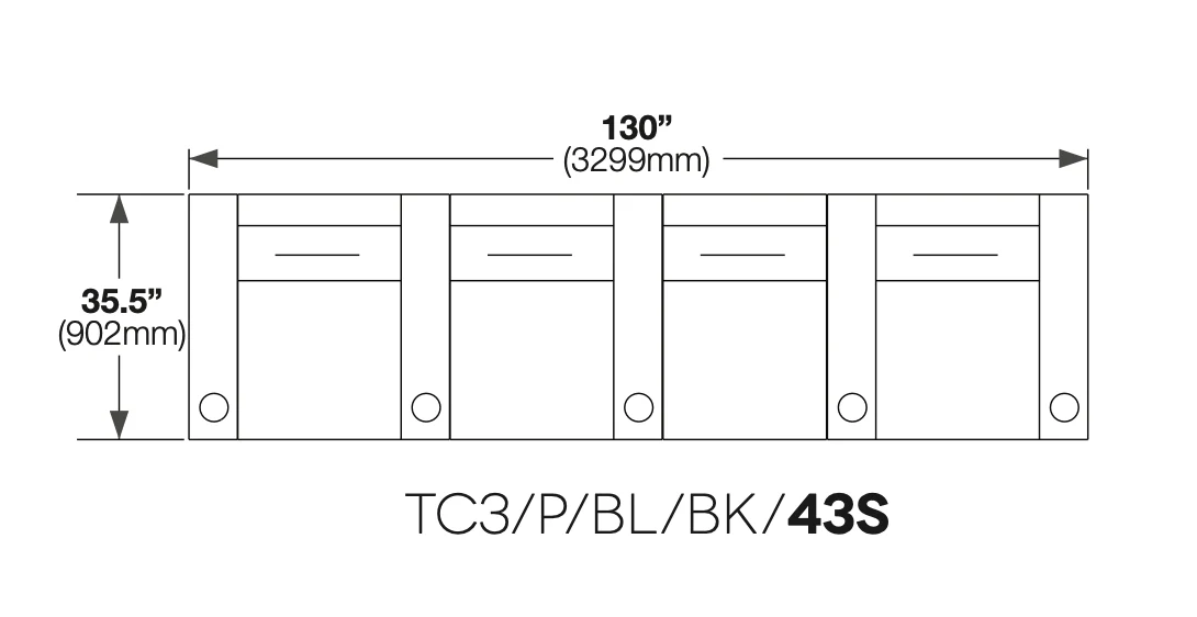 Salamander Designs AV Basics TC3 Four-Seat Combination Straight - Image 4