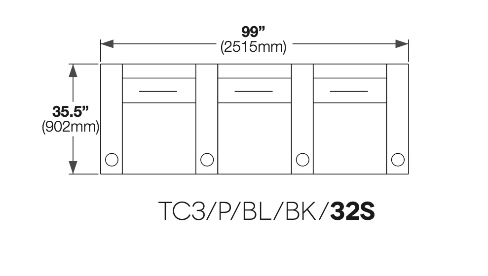 Salamander Designs AV Basics TC3 Three-Seat Combination Straight - Image 4
