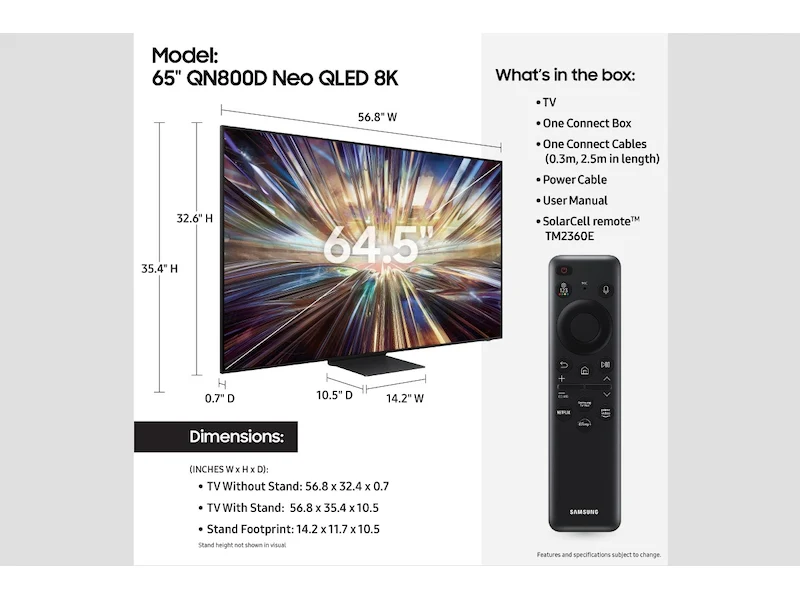 Samsung 65 Inch Class Neo QLED 8K QN800D TV - Image 5